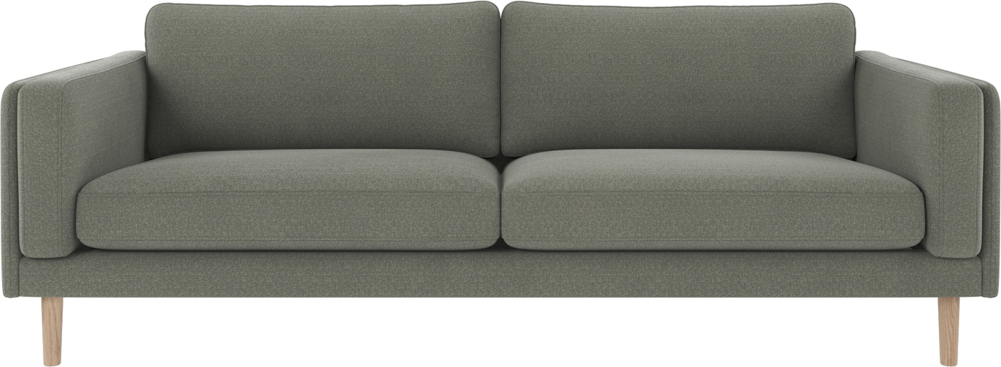 3-personers Sofa Rowico Braden i Grøn Stof med Egetræ 216 cm