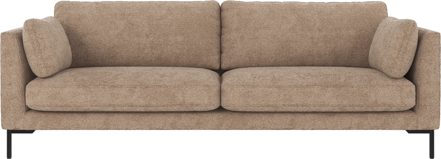 -personers Sofa Rowico Corwin  Grå-beige Robin 109 Stof Med Sorte Metalben   Nordisk Design  Slidstærk