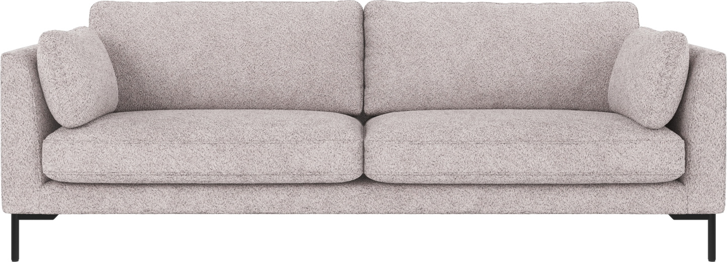 -personers Sofa Rowico Corwin   Lysegrå Anna-stof Med Sorte Metalben   Moderne Nordisk Design