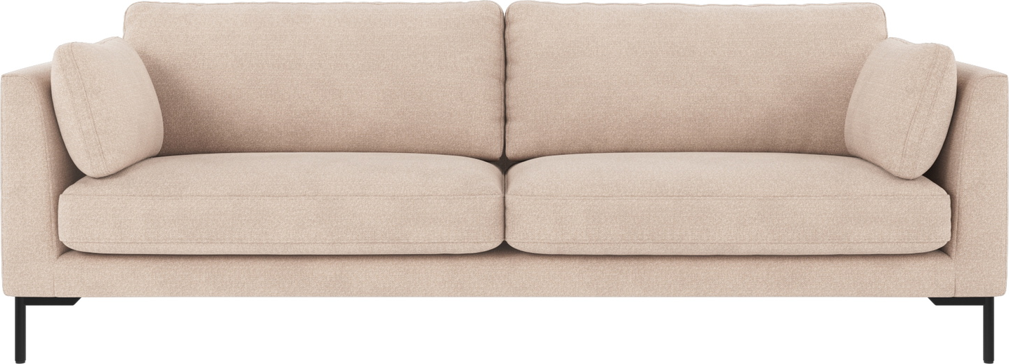 -personers Sofa Rowico Corwin   Rita Lysebeige Med Sort Pulverlakeret Metalstel