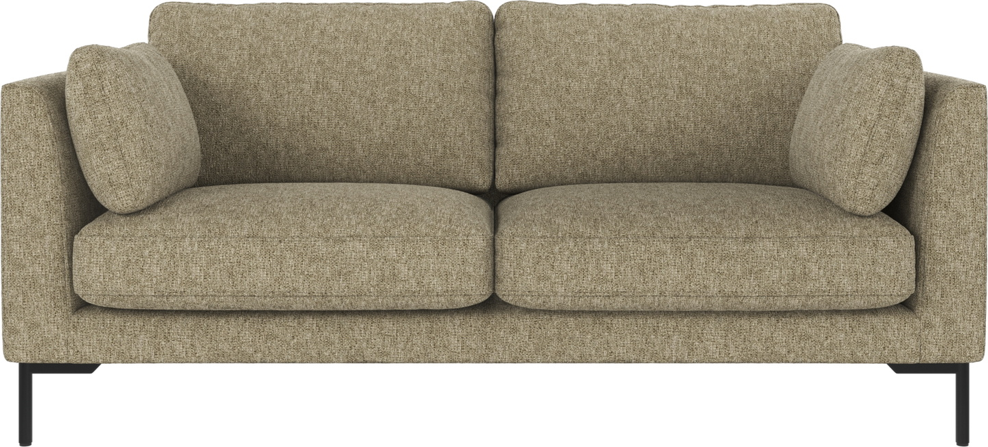 To-personers Sofa Rowico Corwin i Grøn med Metalben