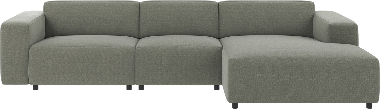 -personers Sofa Rowico Willard Med Chaiselounge Grøn Rita 158 Stof Modulopbygget Nordisk Design 312x161 Cm