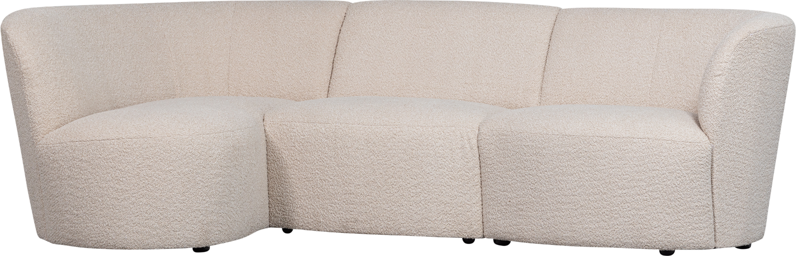-personers Sofa Venstrevendt Woood Coco Byg-selv Creme Bouclé