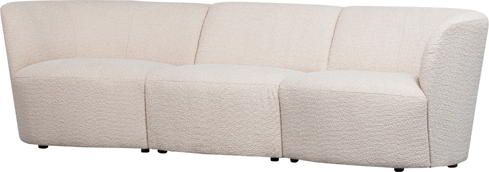 -personers Sofa Woood Coco Bouclé Creme Polyester