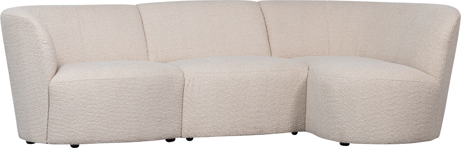 -personers Sofa Woood Coco Højrevendt Creme Bouclé 230   138 Cm