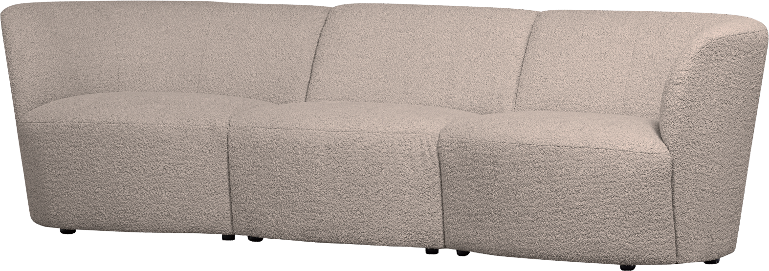 -personers Sofa Woood Coco Sand Bouclé Polyester L227 D72 H70 Cm