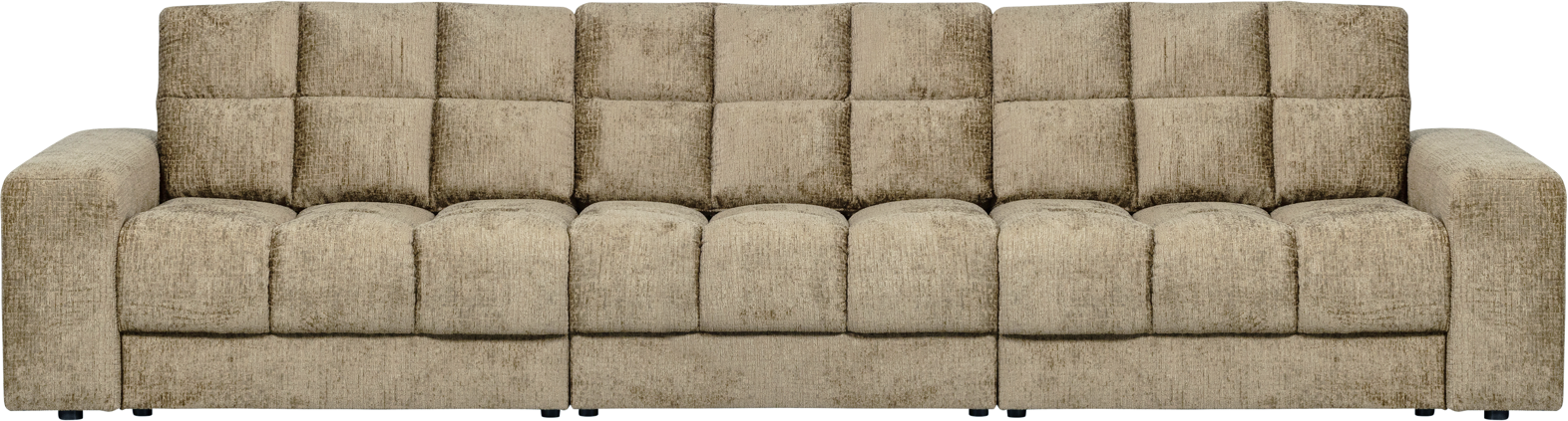 Elegant 3-personers sofa Woood Second Date i lysegrå velour