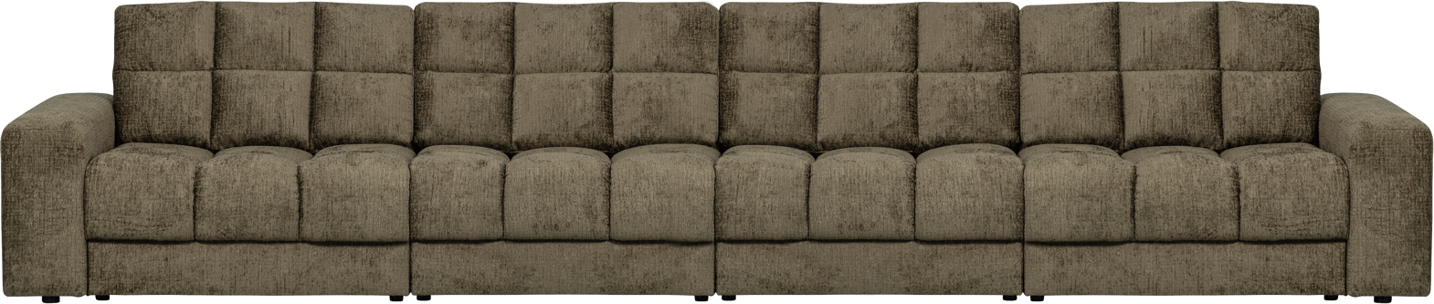 Elegant 4-personers grøn velour sofa fra Woood