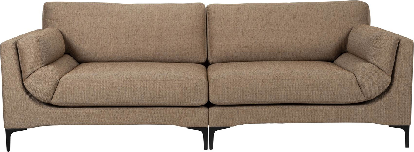 -personers Sofa Zuiver Balcony Brungrå Stof   Slidstærk Polyakryl Polyester Med Pu-skum B256ã D99ã H85 Cm
