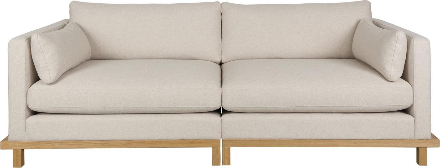 -personers Sofa Zuiver Blossom   Lysgrå Natur   Polyakrylstof  Pu-skum  Egetræ