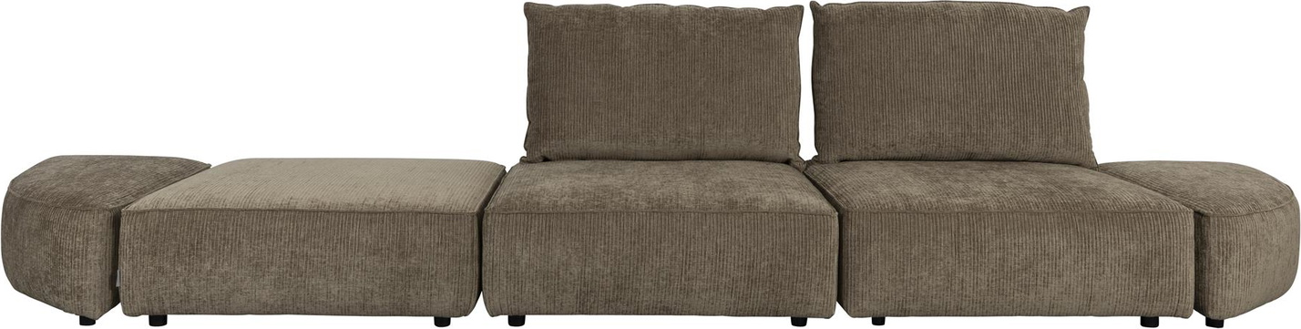 Elegant 4-personers Sofa Zuiver Hunter i Mudderbrun Stof