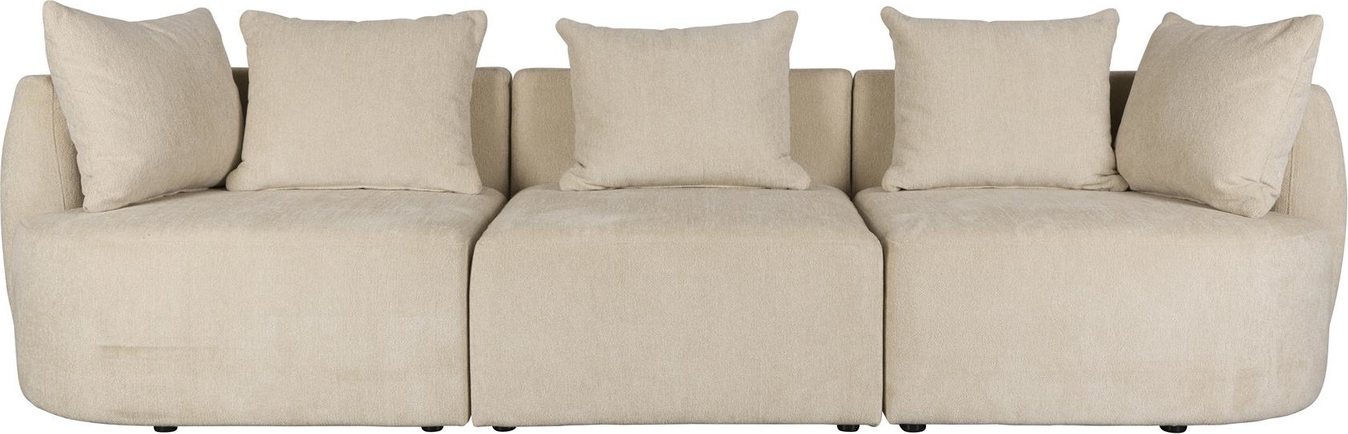 -personers Stofsofa Dutchbone Rocca Lysegrå Polyester H83xb250xd92 Cm