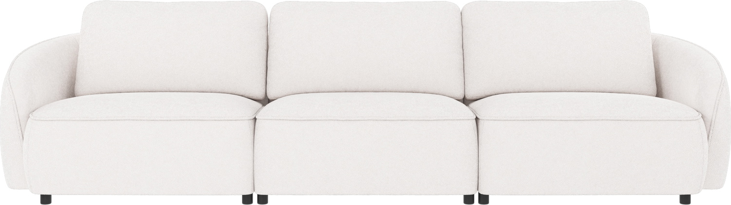 -personers Stue-sofa Rowico Norris Hvidt Bobby Polyesterstof Rundt Design Med Nozag-fjedre Koldskum