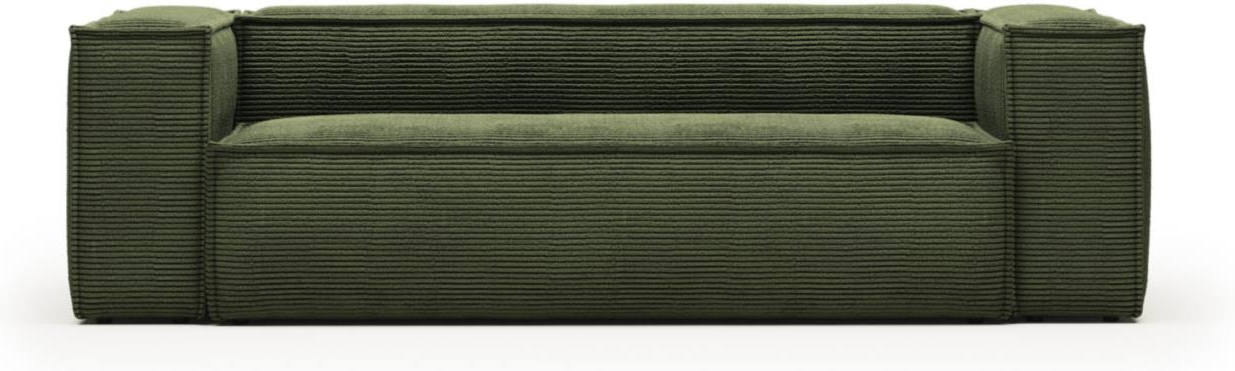 -personers Trepersoners Sofa Kave Home Blok Polstret Grøn Corduroy Stof Nordisk Moderne