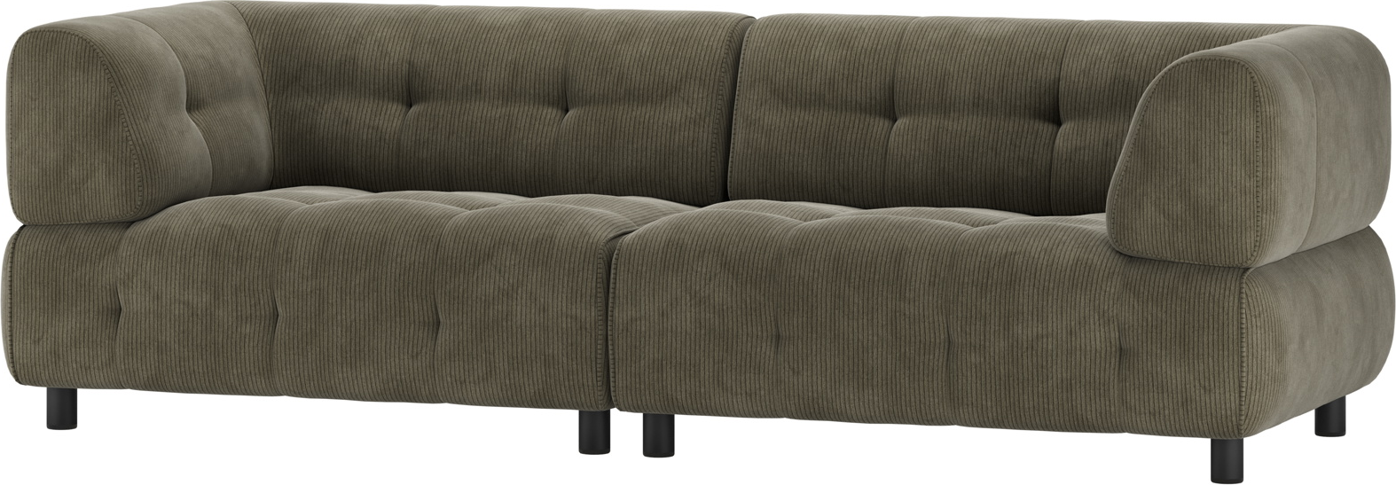 Elegant 3-personers sofa i grøn fløjl fra Woood